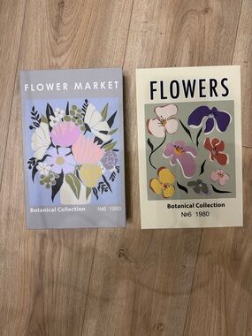 2 flower book decor and storage boxes
